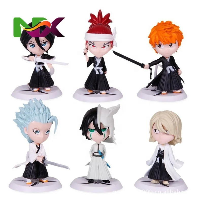 8CM PVC Model Set 6pcs/Kurosaki Ichigo Orihime Inoue Action Figures Anime Statue Busts Figurines Collection from Bleach