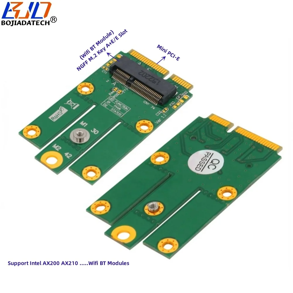 M.2 (NGFF) Key A/E/A+E to Mini PCI-E Adapter with FFC Cable M.2 (NGFF) Key A/E/A+E to Mini PCI-E Adapter with FFC Cable
