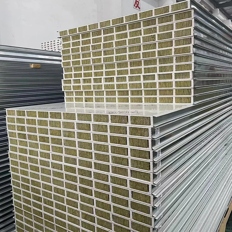 High Flatness Eco-Friendly Fireproof Soundproof Rock Wool Purification Board Sandwich Panel for Cold Room Workshop Warehouse