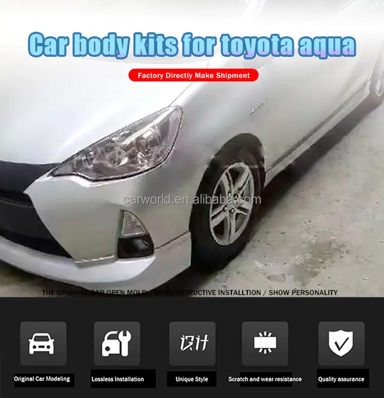 Car Body Kits for 2011-2013 Toyota Aqua - Front Bumper Lip, Fog Lamps ...