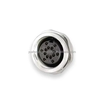 Factory CE RoHs Flange Straight FemaleMale J09 Series Aviation Socket Plug Waterproof Circular Signal Sensor 14pin M16 Connector