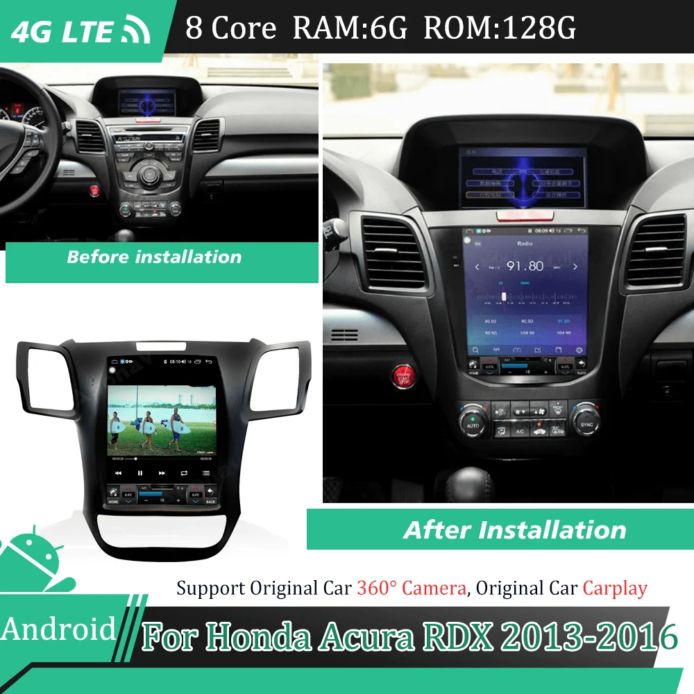 Android Touch Screen Car Radio for Honda Acura RDX 2013 2014 2015 2016 GPS Car Video Players Autoradio Stereo Receiver