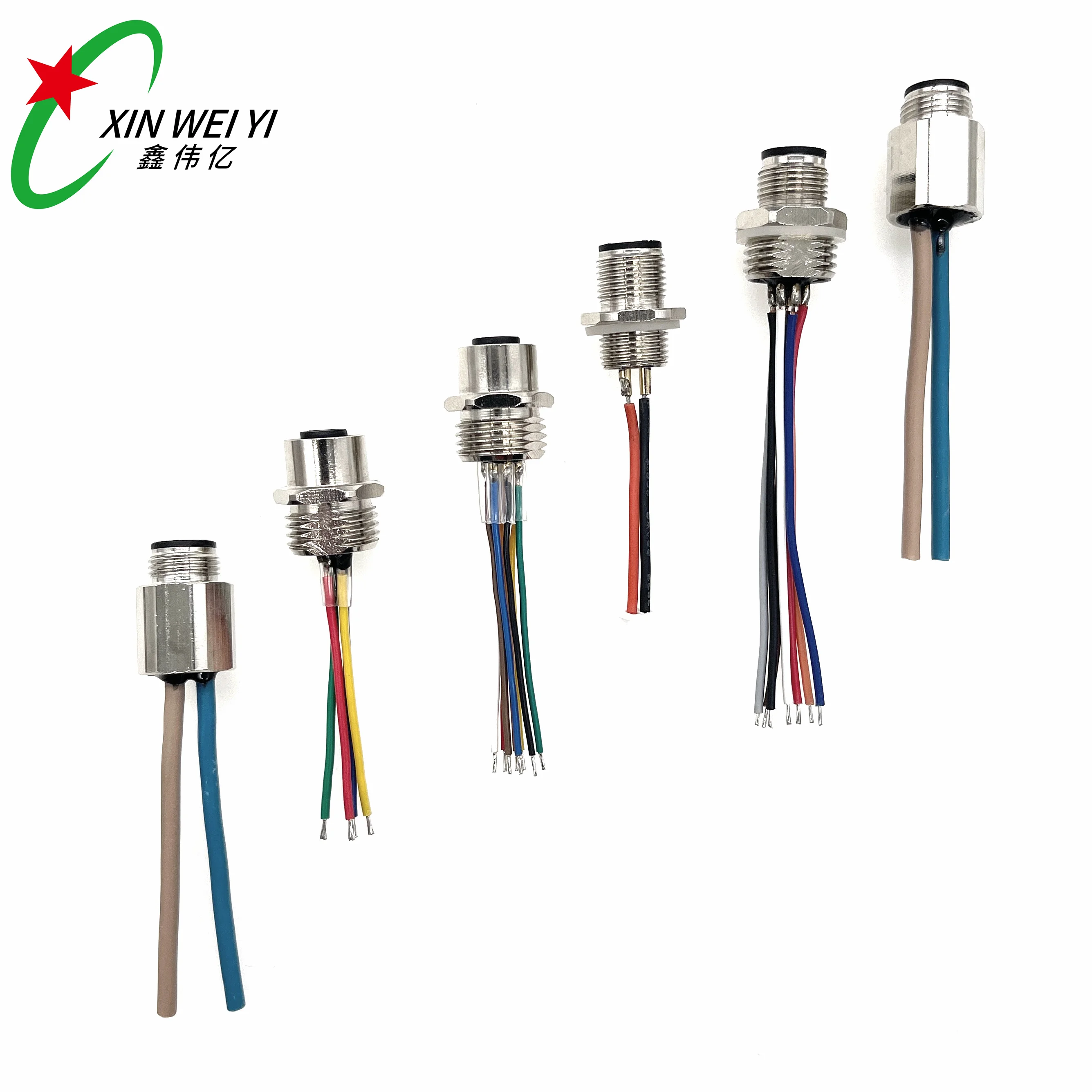High Quality Round Industrial Socket Square Round Cable M12 Waterproof