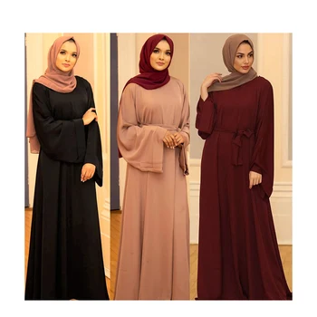 2024 Traditional muslim clothing abaya women muslim dress Simple oversized robe dress