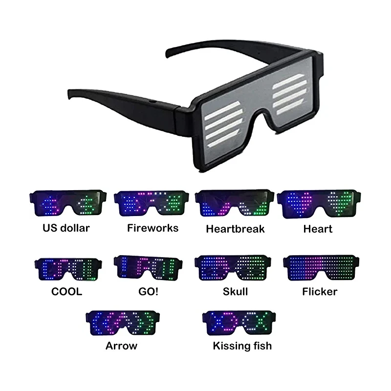 Dynamic LED Sunglasses for Party Rave Glowing Glasses for Christmas Graduation New Year & Thanksgiving Fun Favor