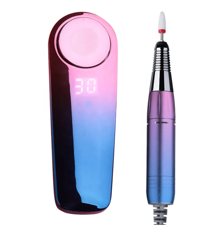 New Arrival Gradient Color 25w 35000RPM Long Lasting P10 Rechargeable Cordless Nail Drill Machine for Nail Salon