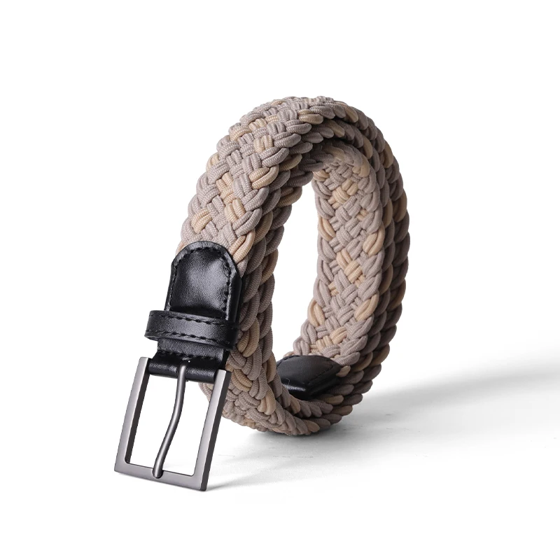 Men's Stretch Running Belt Braided Golf Belt Woven Stretch Webbing Fabric Belts