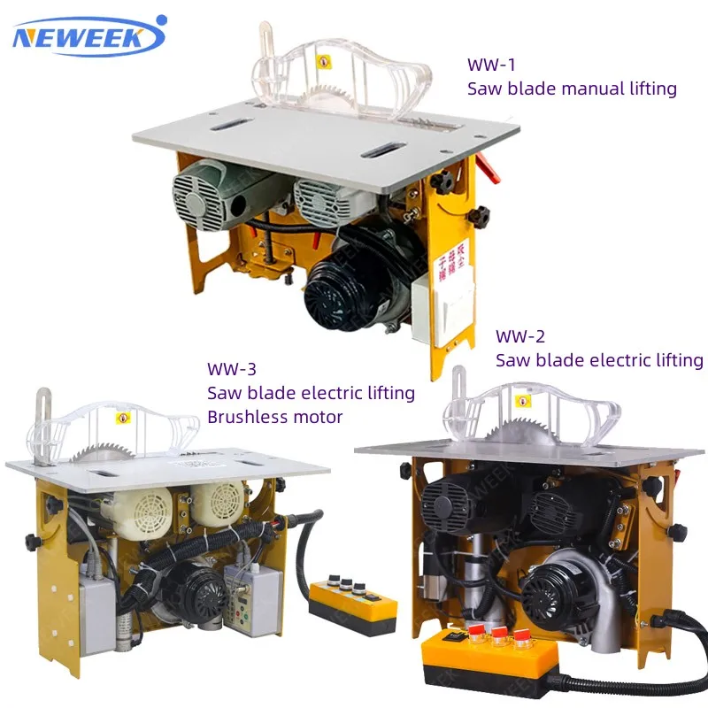 NEWEEK Hot Sale Mini Portable 45 Degree Wood Cutting Dust Free Table Saw Angular Panel Saw
