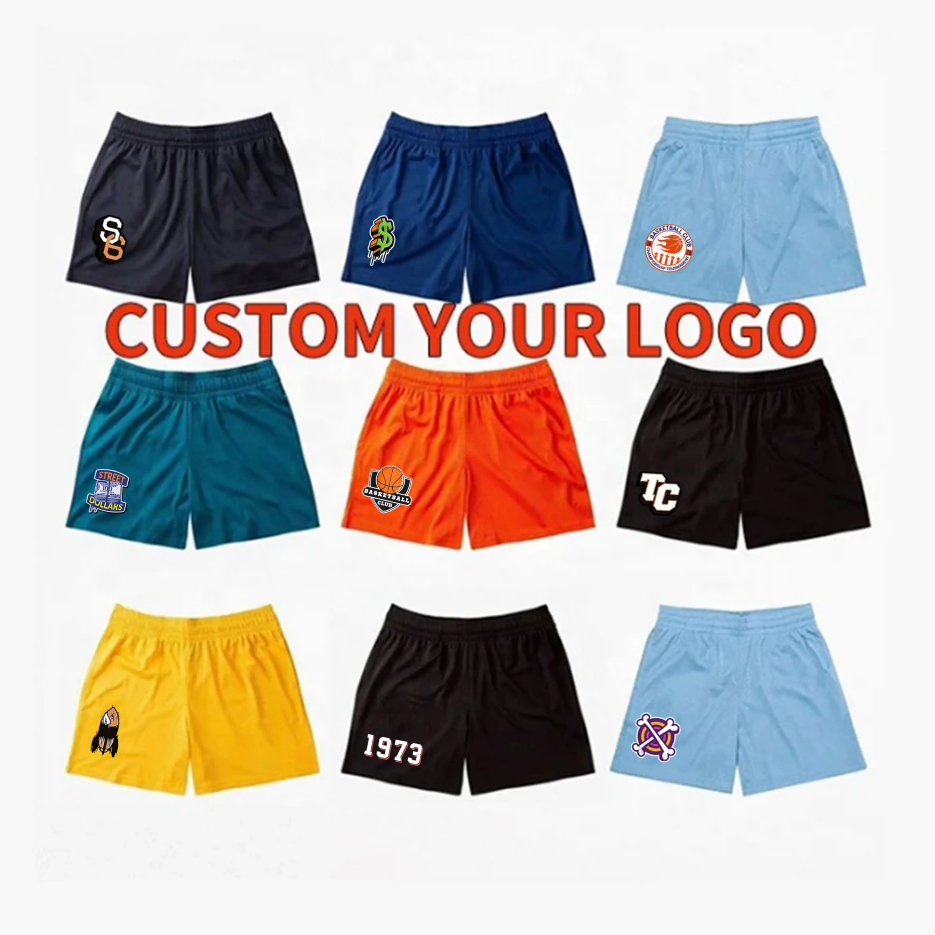 Breathable 100% Polyester Gym Men's Basketball Mesh Shorts OEM