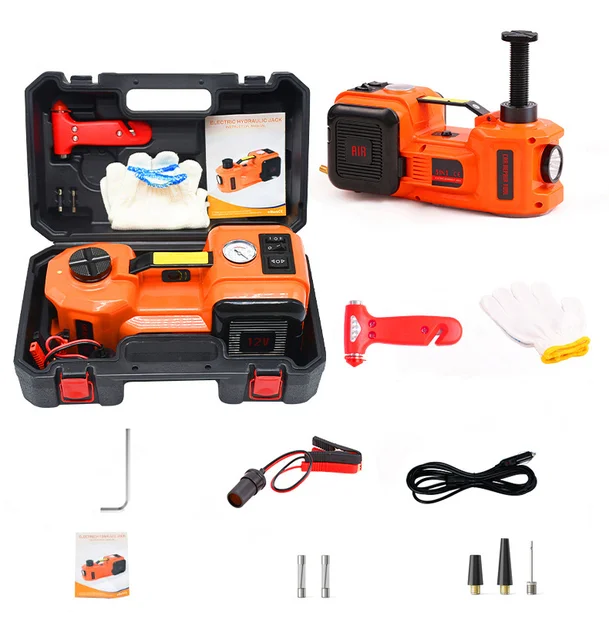 DC 12V 5 Ton Portable Electronic Car Jack Air Compressor 2023 Car Jack Kit Electric Hydraulic And Tyre Pump