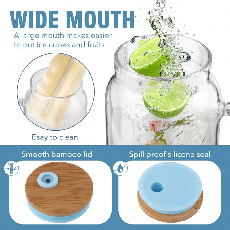 Hot Selling Reusable Transparent Custom Glass Coffee Cups With Straw and Lids Boba Milk Tea Cup