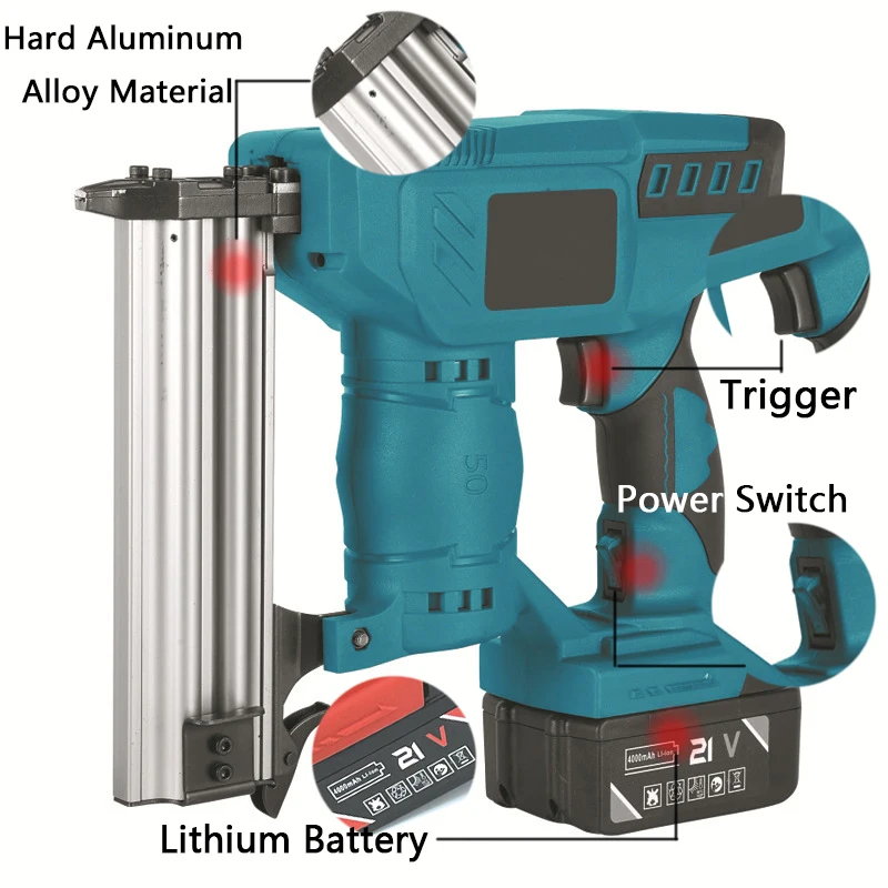 High Quality Electric Stapler Cordless Nailer Gun For Concrete Wall