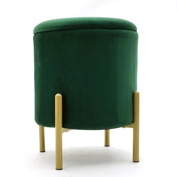 Stool New Sale Dining Round Modern Indoor Home Luxury Foot Step Living Room Furniture Metal Chairs Ottoman Gold Velvet Stools