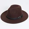 Flat brimmed belt brown