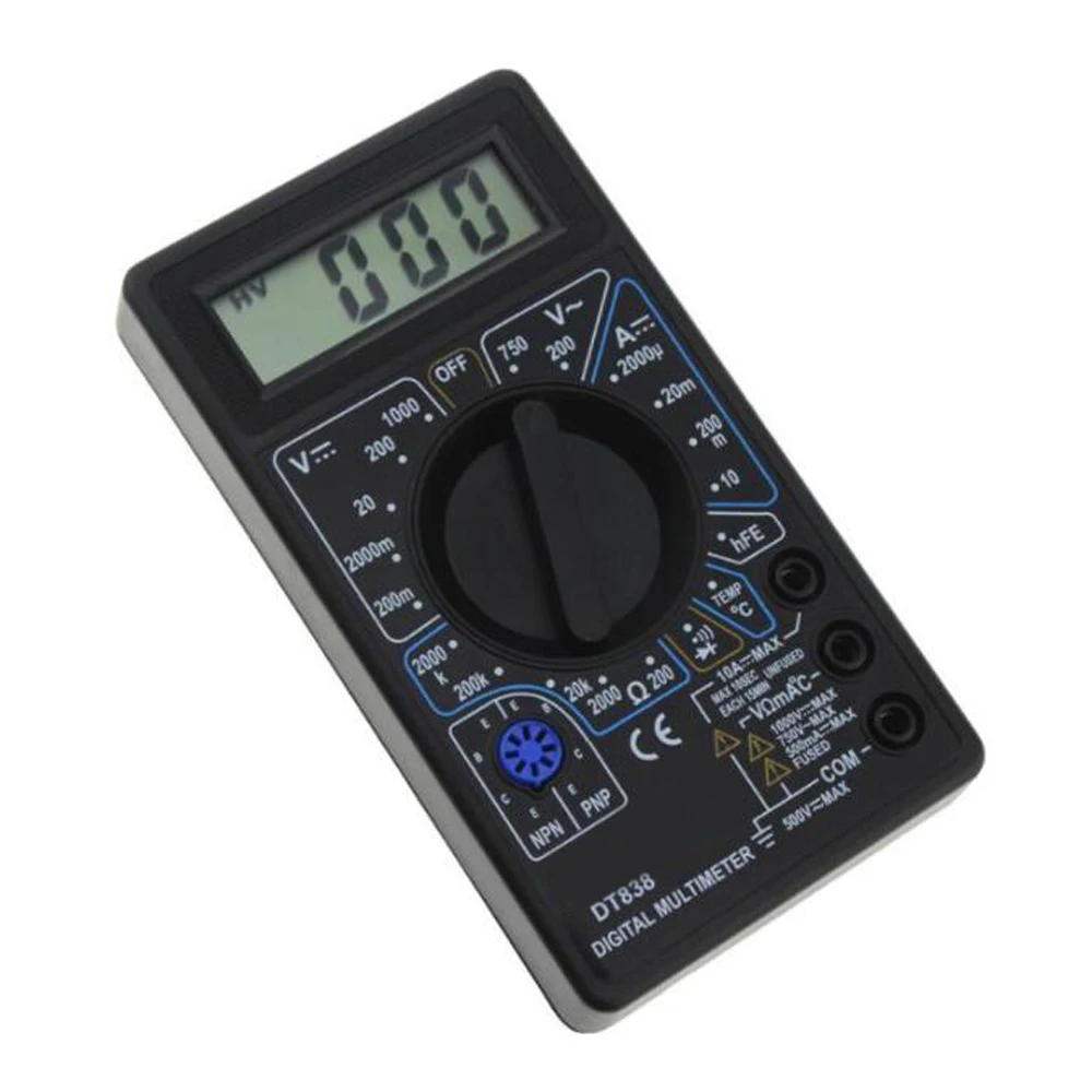 高品质dt838液晶数字万用表交流直流测试仪电压表二极管电阻电流