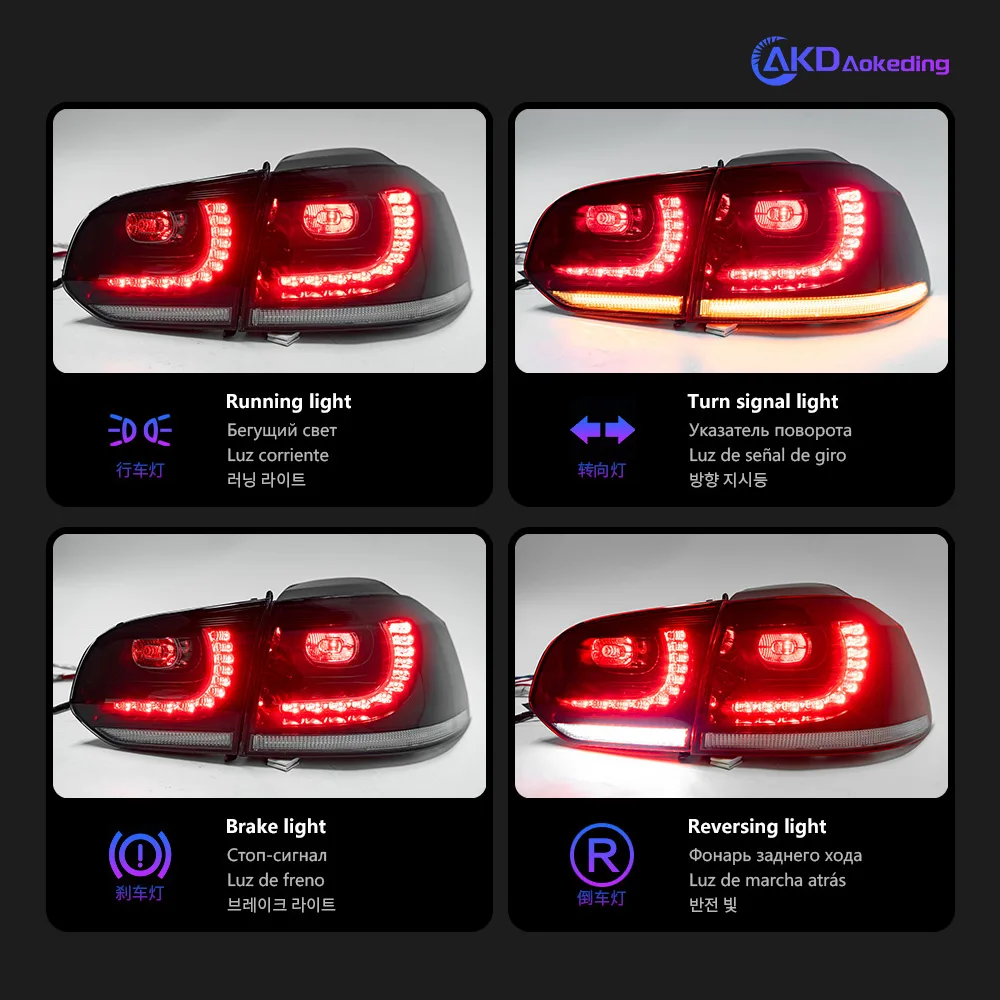 VW ゴルフ6用 LED テールランプ MK6 ダイナミックシーケンシャル VW ゴルフ6用 LED テールランプ MK6 ダイナミックシーケンシャル