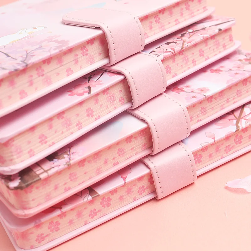 Cherry Blossom Journal Notebook - Sakura Themed A5 Notebook With Colored Pages For Women