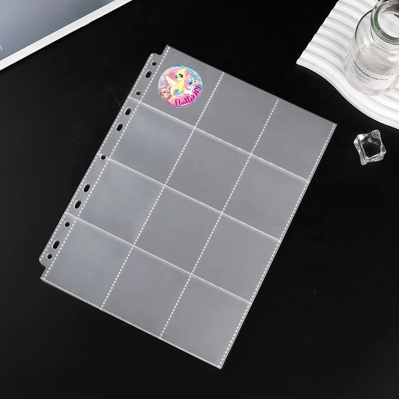 12 Punched Pocket Clear Page A4 Protector Trading Card Sleeves