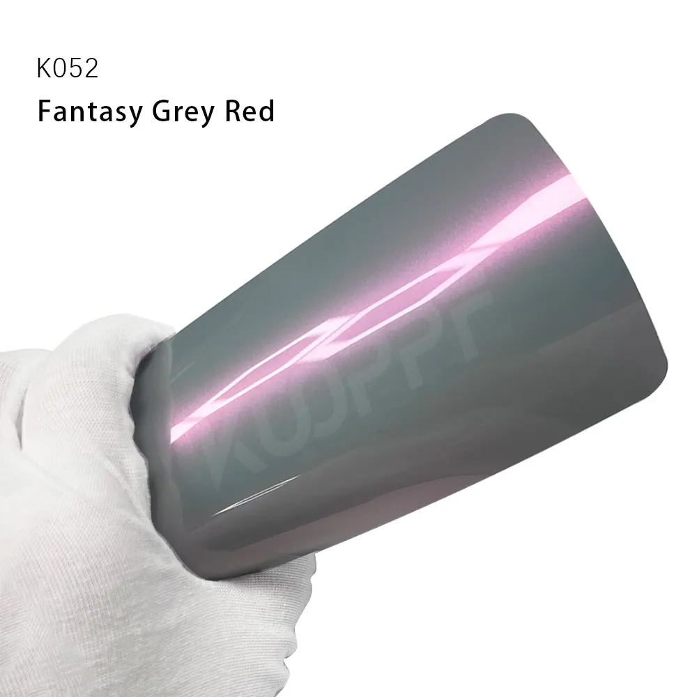 Koofilm K052 Fantazy Gray Red 1.52 16M 8MIL Self Heat Healing Wrap Color Changing Car Body TPU PPF