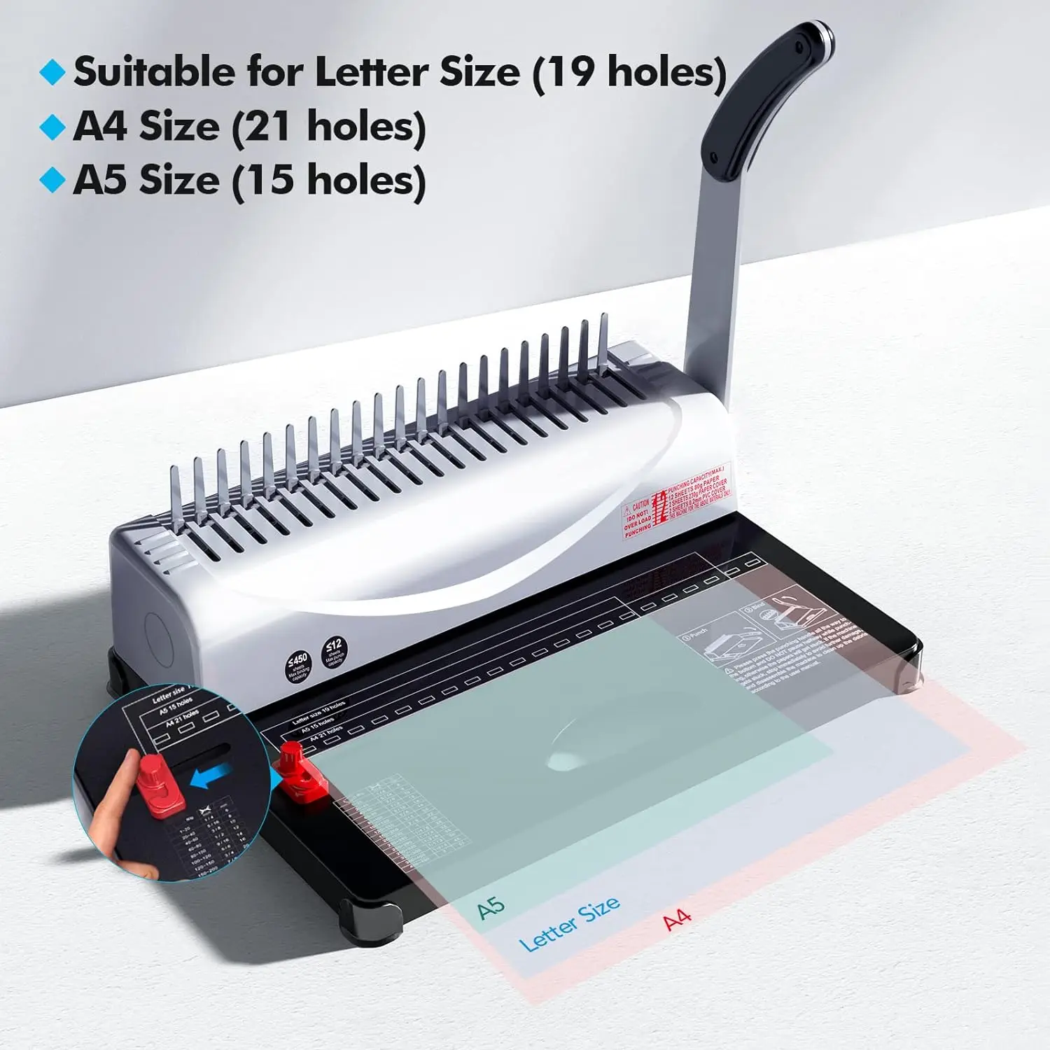 binding book comb spines Machine-https://www.amazon.com/Marigold-19-hole-Binding-Machine-Starter/dp/B01D8A82DU | by Marigold Thermal Laminator plastic;Color VEVOR Binding Machine Comb Binding
