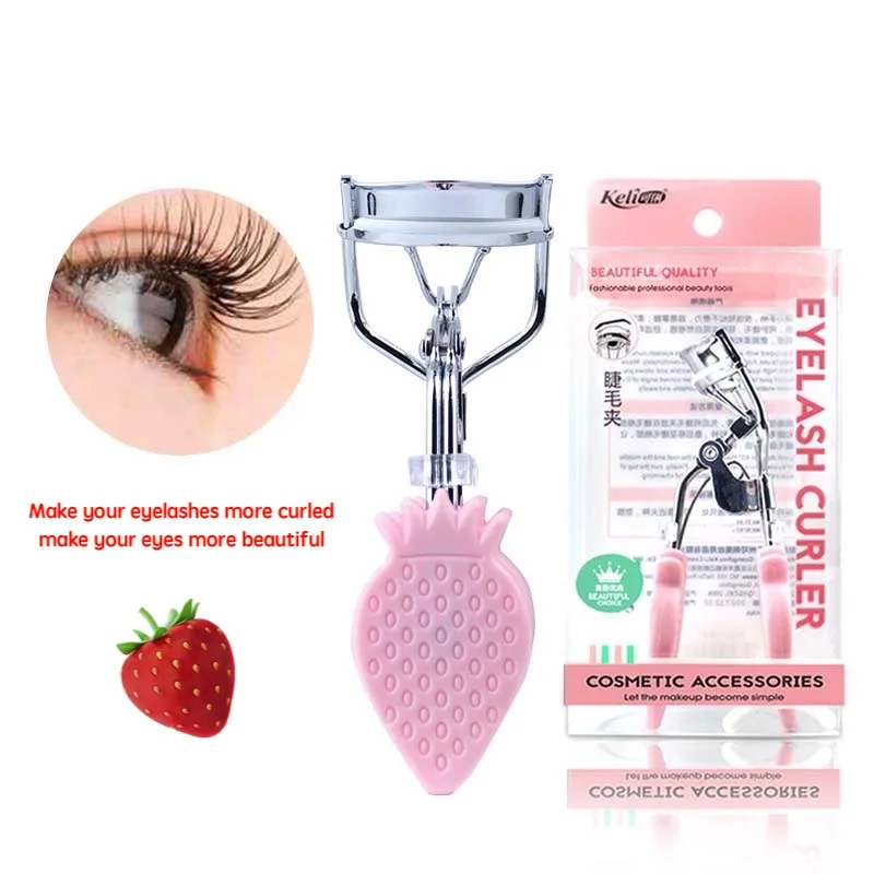 Best Quality Strawberry Handle Design Private Label Eyelashes Curler logo for Eyelash Curler Tools