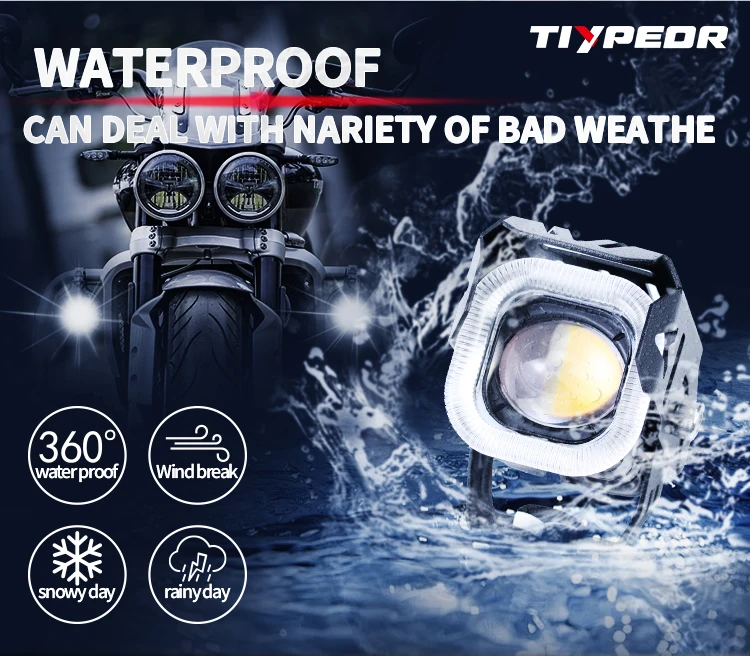 low beam fog lamp 12v mini lens headlight driving light for motocross dirt bike-4