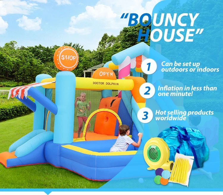 Doctor Dolphin Factory Dessert Funny Inflatable Bouncer Commercial Kids