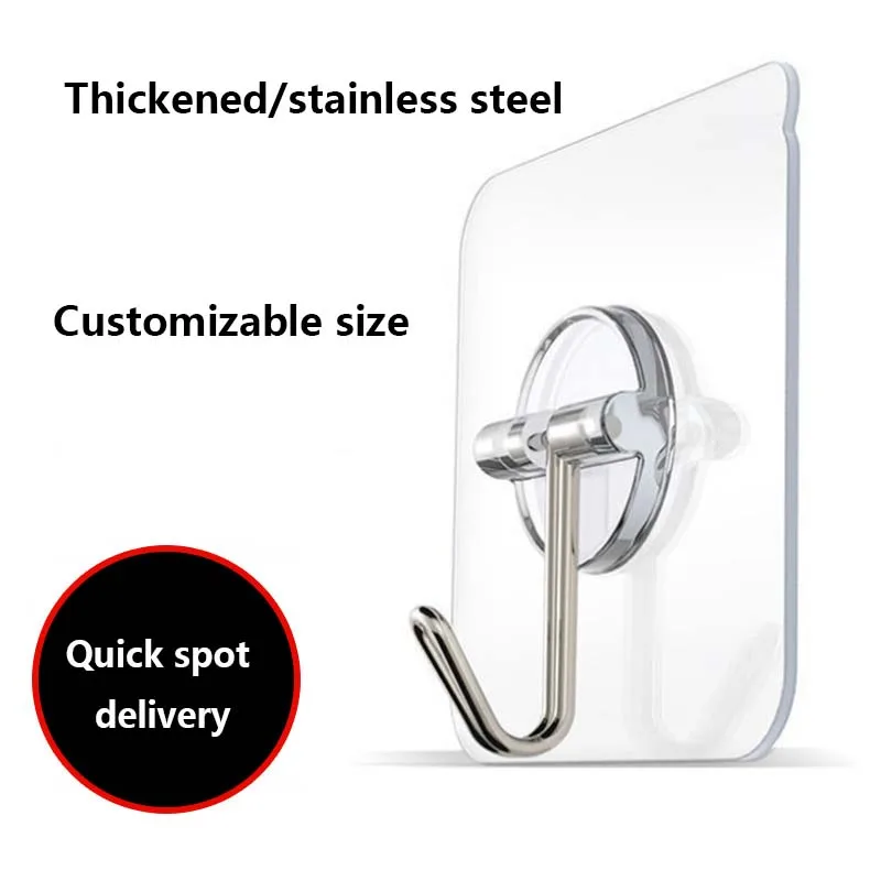 transparent sticky hooks Kitchen bathroom door behind strong adhesive sticky hooks household traceless sticky hooks