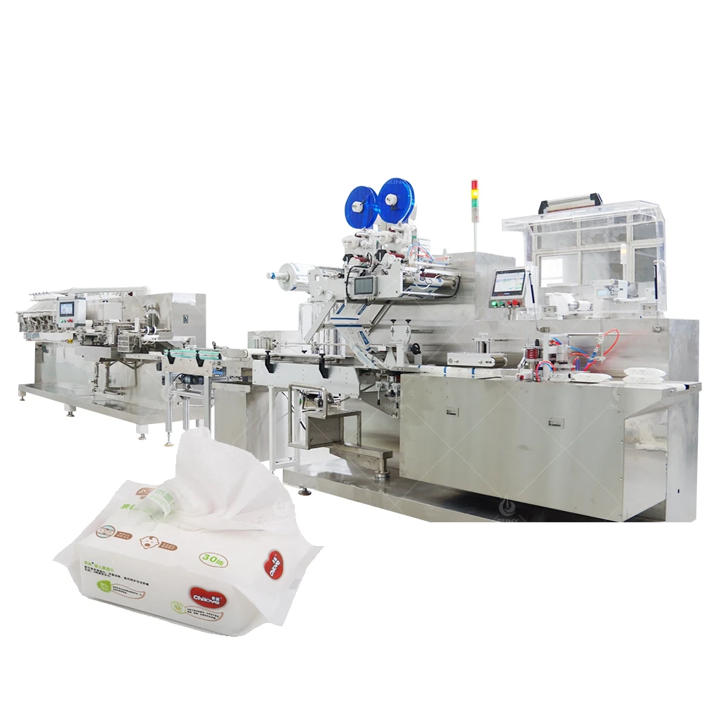 Full Automatic Machine Making Packages of Wet Wipes Production Line Makeup Remover Wipes Wet Tissues Machine Price