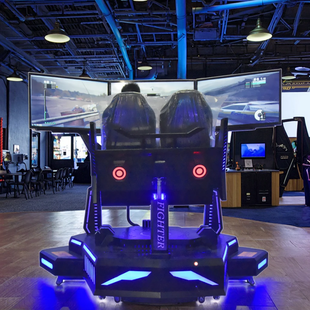 Real Driving Simulator 9d Vr Racing Simulator Machine Six Axis Three Screen Coin Operated Racing Car Game