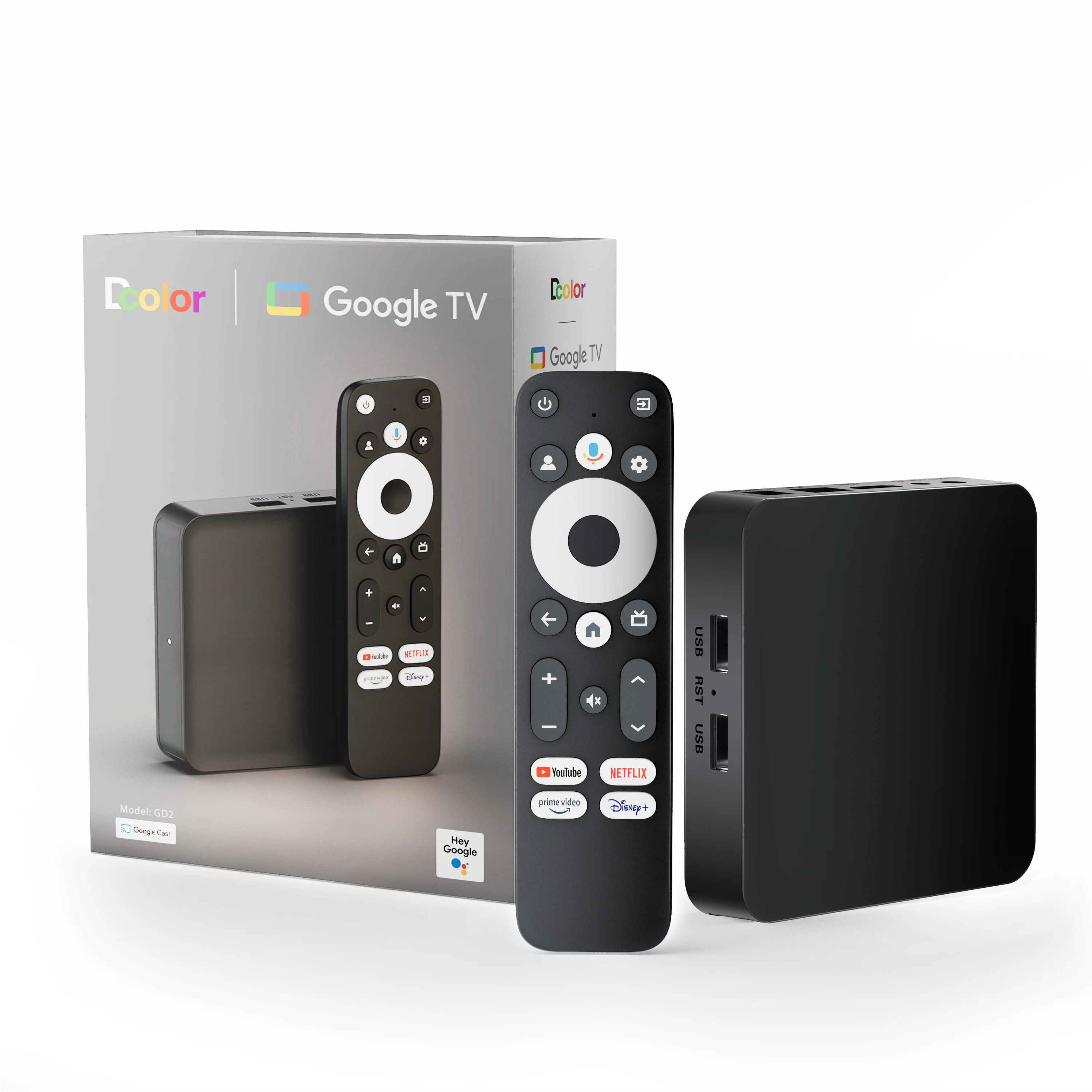 限定 4K Google tvbox Dcolor Google Smart TV Box - 4K, Android 12, Amlogic S905Y4