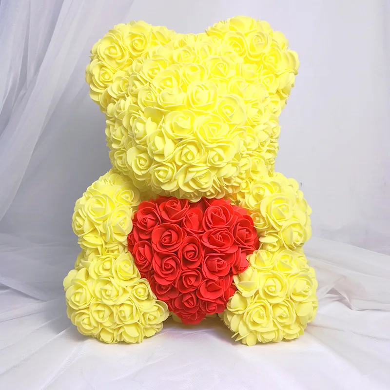 Valentines Day Gift 40cm PE Foam Flora Teddy Rose Bear