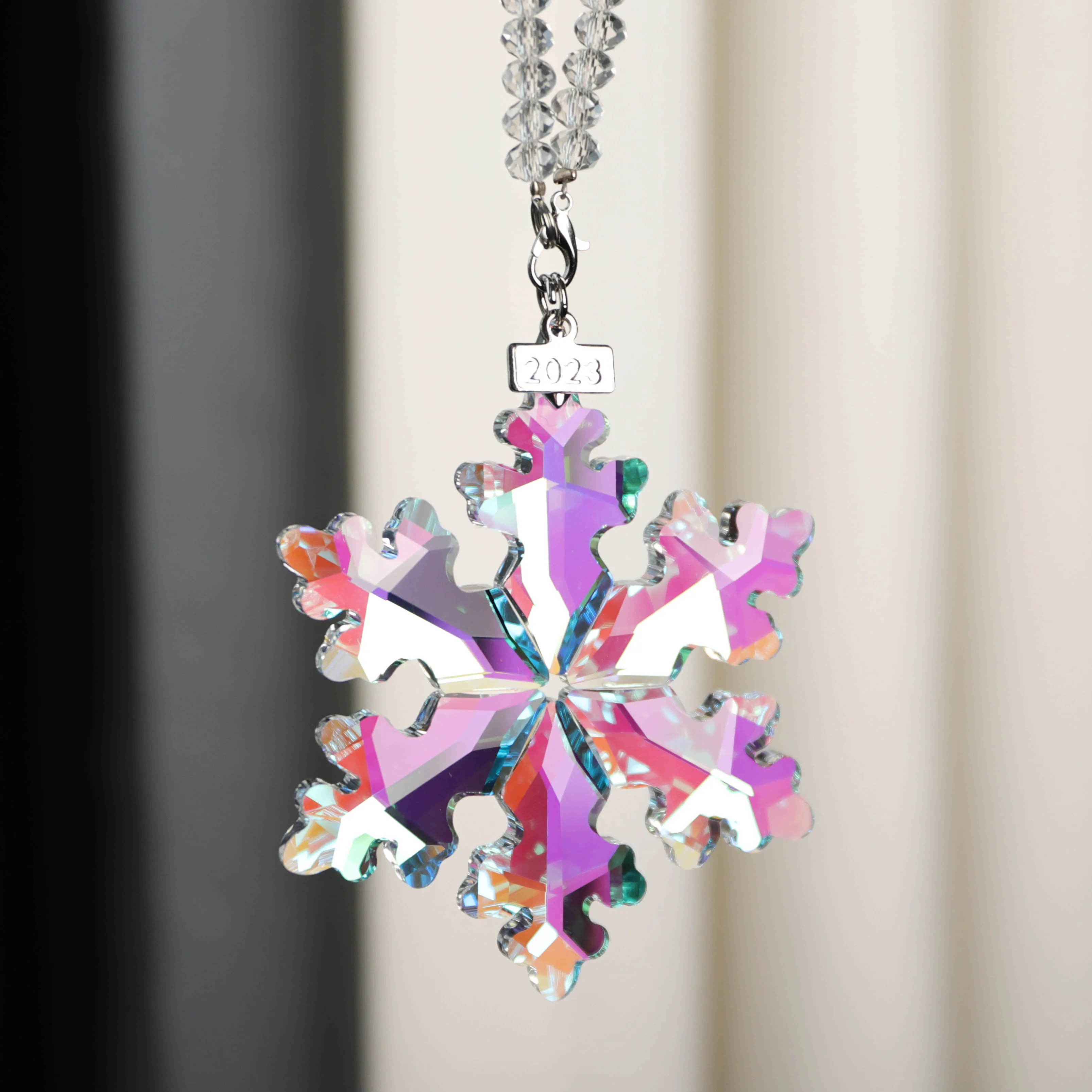 Christmas Tree Decoration Crystal Pendants Shinning Crystals Snowflake Glass Pendant