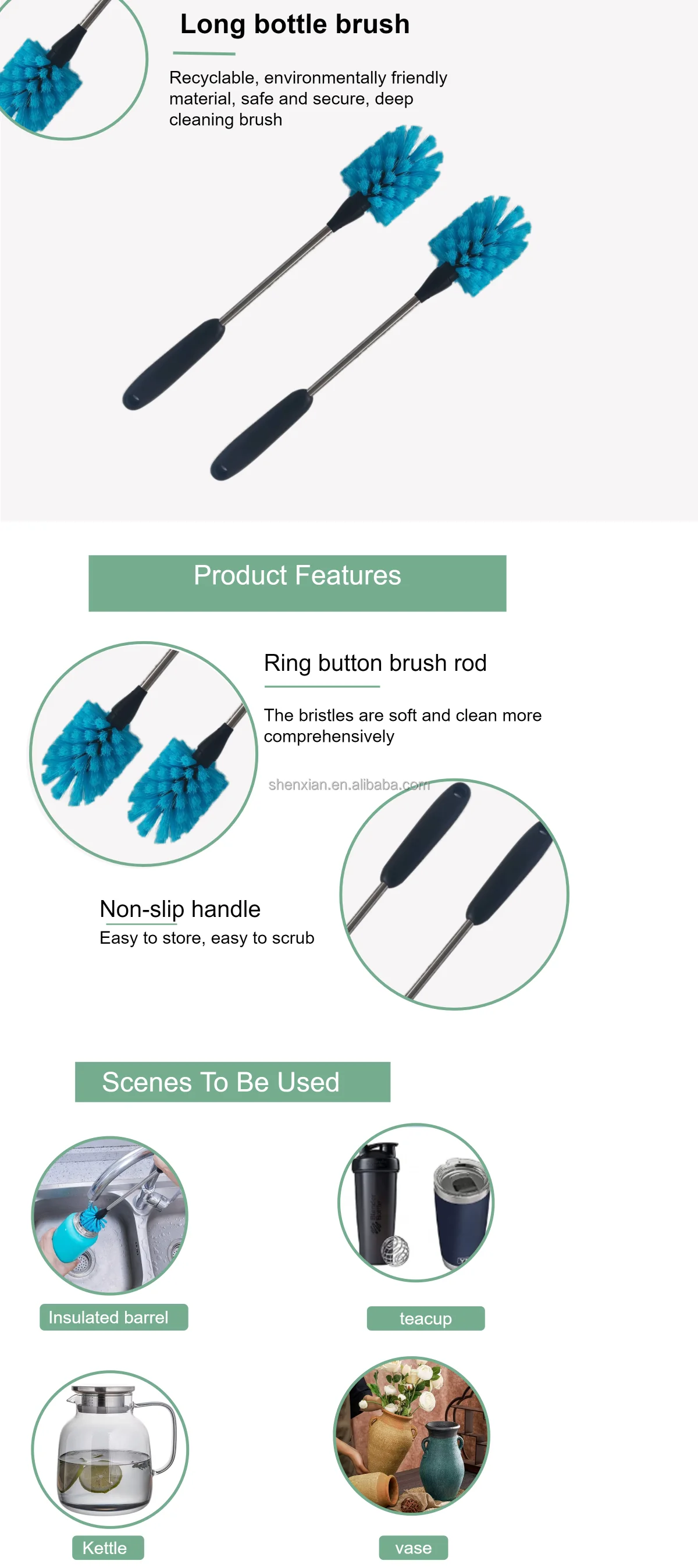 Wholesale Baby Bottle Cleaning Soft Long Handle Brush Buy Soft Long