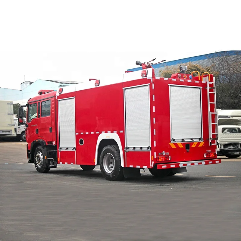 Howo Double Cab 4x2 Fire Truck 8 Ton Remote Control Fire Rescue Truck Mounted with High Pressure Water Cannon