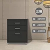 Three-drawer piano black