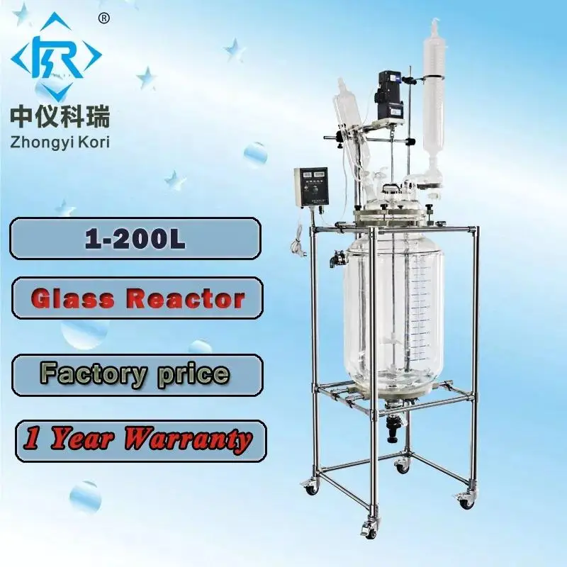 Chemical Lab Bioreactor Glasslined Reactors With Laboratory Double