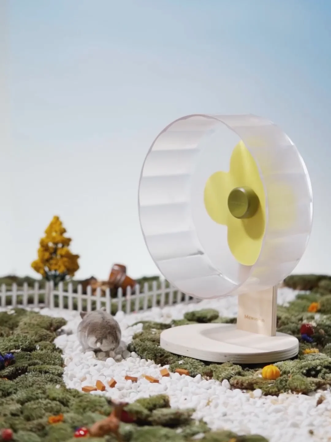 Mewoofun Silent Runner Hamster Wheel Guinea Pig Chinchilla Wheel