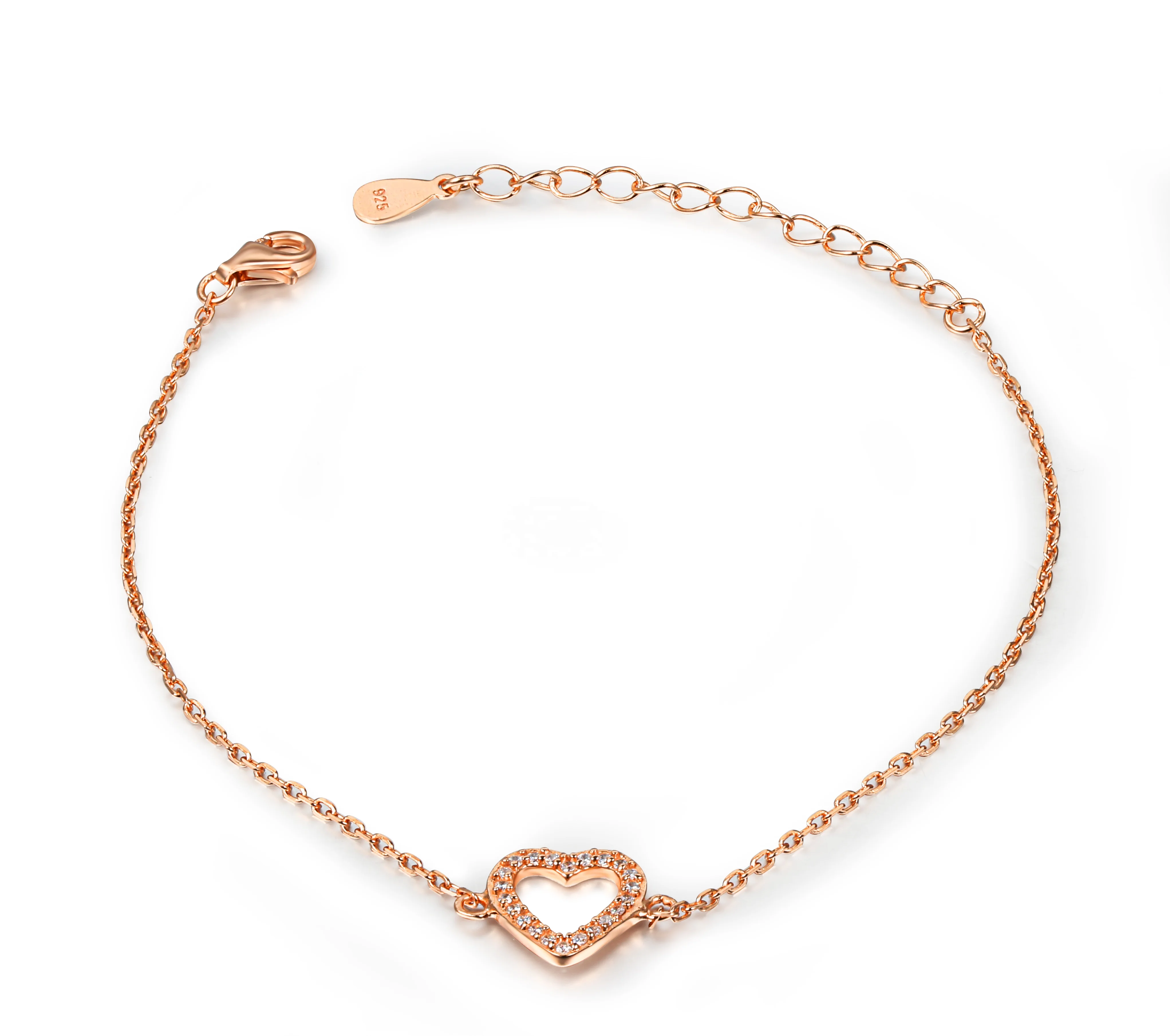 Heart stripe silver bracelet fashion jewelry china