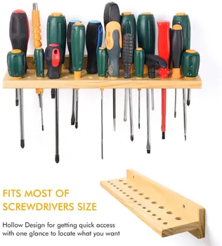 Screwdriver Organizer, Pliers Organizer Hammer Rack, Wall Mounted Tool  Storage Organizer Wooden Tool Holders Organizers for Screwdriver, Pliers  and Hammers Stor…
