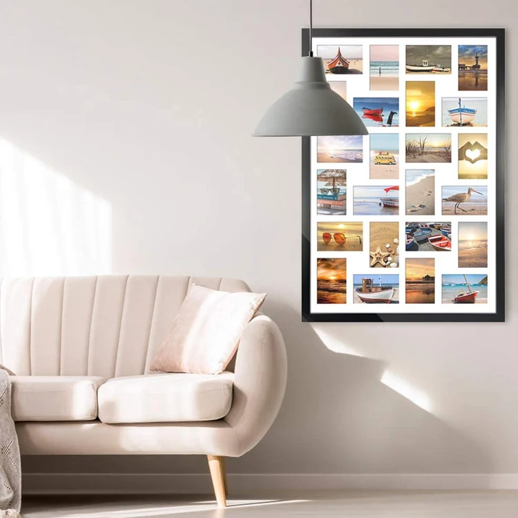 Pack 4x6 Picture Frames Collage with 24 Openings Multi Photo Frame for Wall Hanging Black