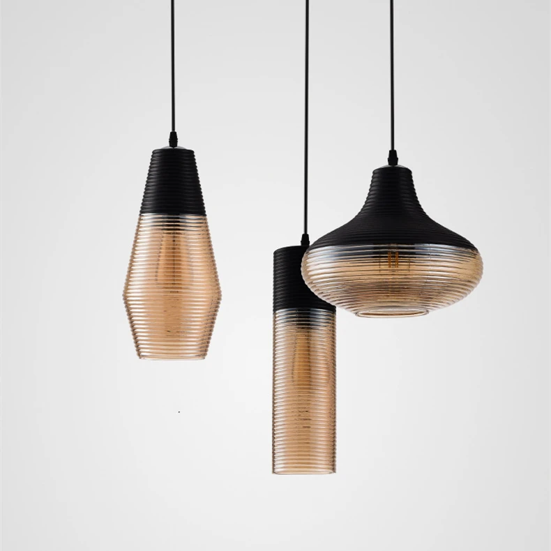Modern Restaurant Table Ceiling Hanging Light Nordic Hand Blown Glass Pendant Lamp for Dining Table Bedside Hotel Saloon Cafe