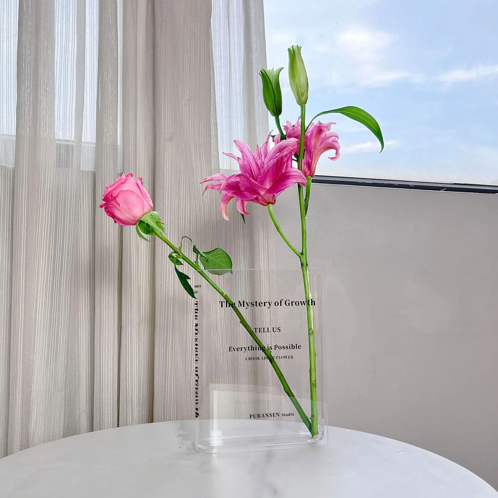 Nordic modern arrangement dried flowers floral white ceramic vase