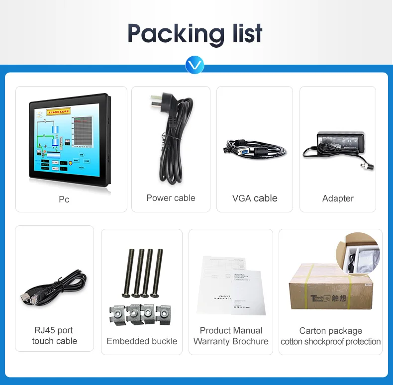 Vesa Wall Mount Embedded Pcap Touchscreen Open Frame 22