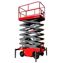 Hydraulic scissor lift for manned aerial work platform construction