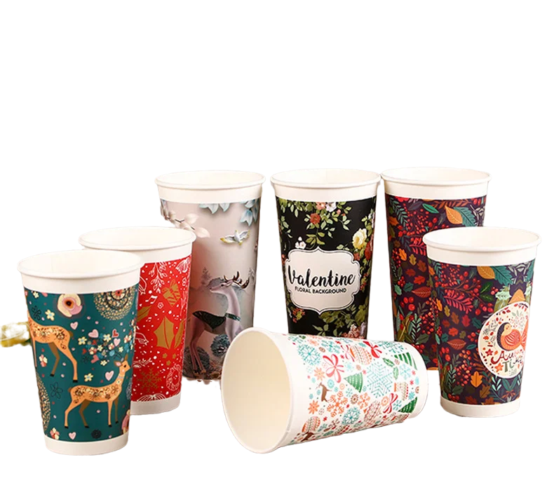 Low MOQ Customization Double Wall Paper Coffee Cups with Lid,Factory Direct Sell black cups for tea and coffee manufacture