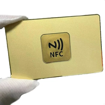 Best Selling Custom Laser Engraved Gold Mirror NFC Metal Business Card Printable NFC Cards 213 215 216 Rewritable Rfid Card