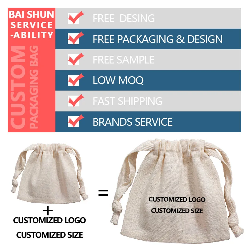 Custom Logo Printed Canvas Envelope Baby Clothing Packing Dust Bag Natural Cotton Flap Pillow Pouch Bag