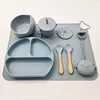 smile plate set-grey blue