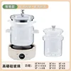 Off-white smart base glass stew pot/glass stewing bowl
